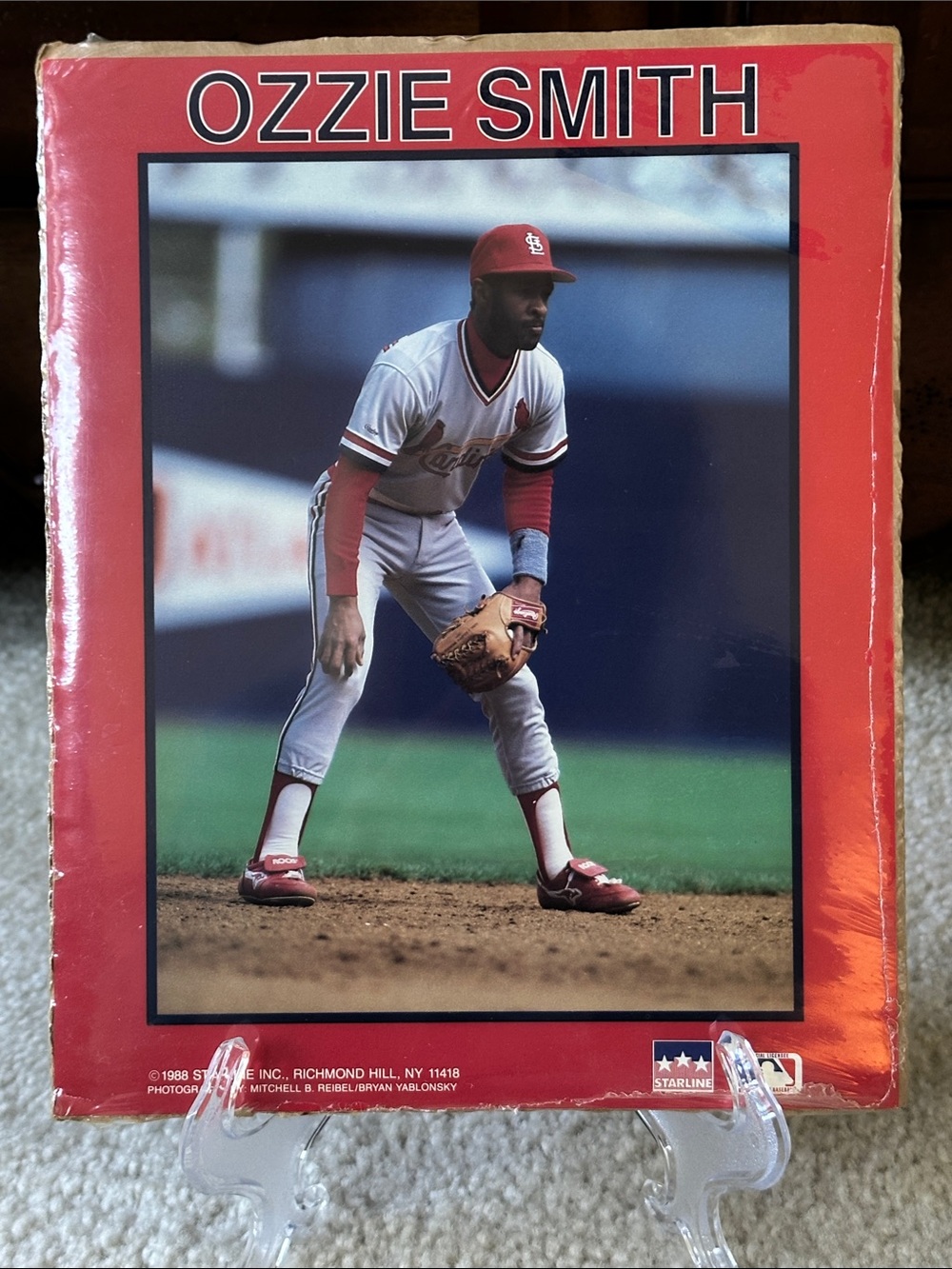 Ozzie Smith Collectible Baseball Poster - Red